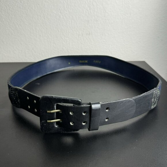 Vintage Black & Blue Suede & Leather Belt Women's‎ - Picture 9 of 9